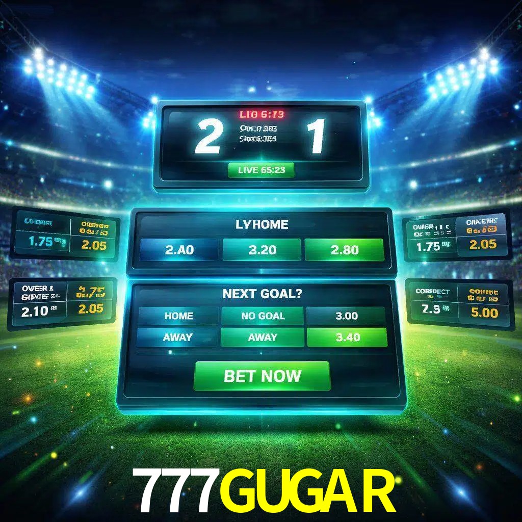 Vista de apuestas en vivo 777GUGAR durante un partido en curso