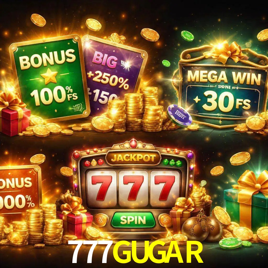 Tipos de bonos 777GUGAR incluyendo recompensas de bienvenida y promociones continuas